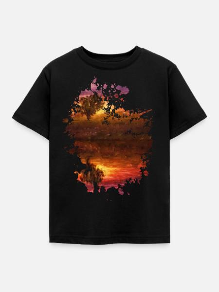 Sonne - Kinder T-Shirt - Schwarz