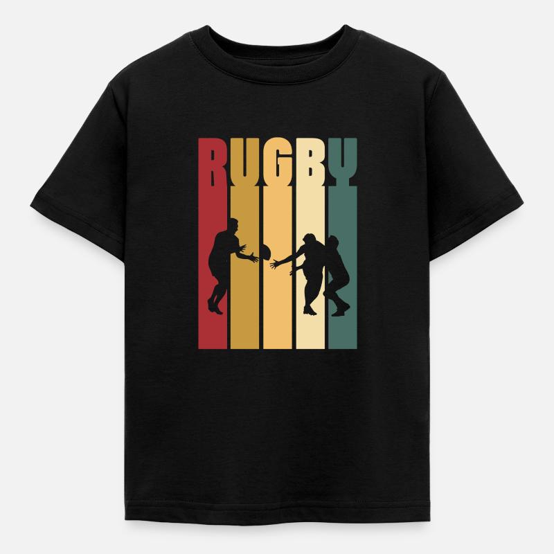 Rugby - Kinder T-Shirt - Schwarz