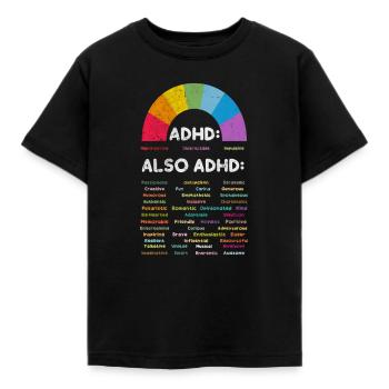 ADHD - Kids' T-Shirt - black - Front - AI Model Kid Female (0cm)