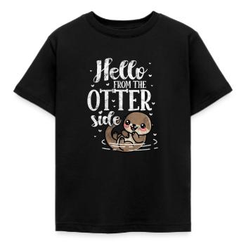 Otter - Kinder T-Shirt - Schwarz - Vorne - AI Model Kid Female (0cm)