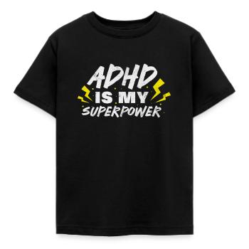 Adhd - Kinderen T-shirt - zwart - Voor - AI Model Kid Female (0cm)
