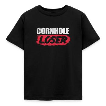 Cornhole - Kinder T-Shirt - Schwarz - Vorne - AI Model Kid Female (0cm)