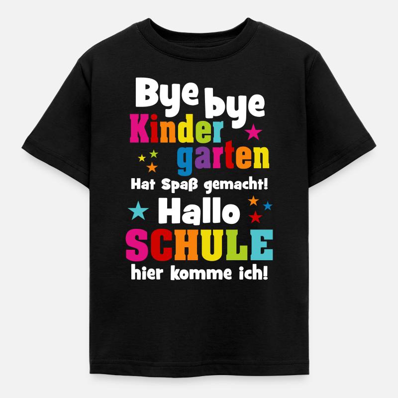 Kindergarten Einschulung Schulkind Schule Geschenk - Kinder T-Shirt - Schwarz