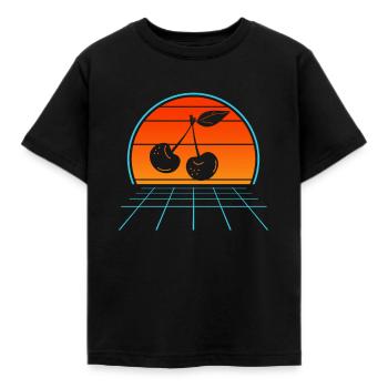 Cerisier Cerisier Fleur de cerisier Fruit Cadeau - T-shirt Enfant - noir - Devant - AI Model Kid Female (0cm)