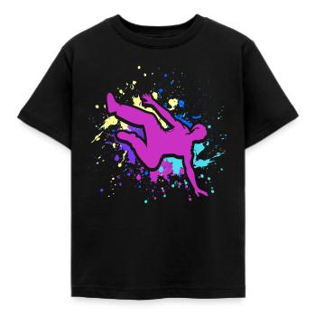 Backflip Salto Akrobatik Parkour Turnen Geschenk - Kinder T-Shirt - Schwarz - Vorne - AI Model Kid Female (0cm)