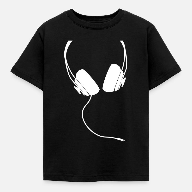 Kopfhörer - Kinder T-Shirt - Schwarz