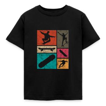 Skateboard Skater Skate Skaten Geschenk - Kinder T-Shirt - Schwarz - Vorne - AI Model Kid Female (0cm)