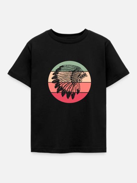 Indianer - Kinder T-Shirt - Schwarz