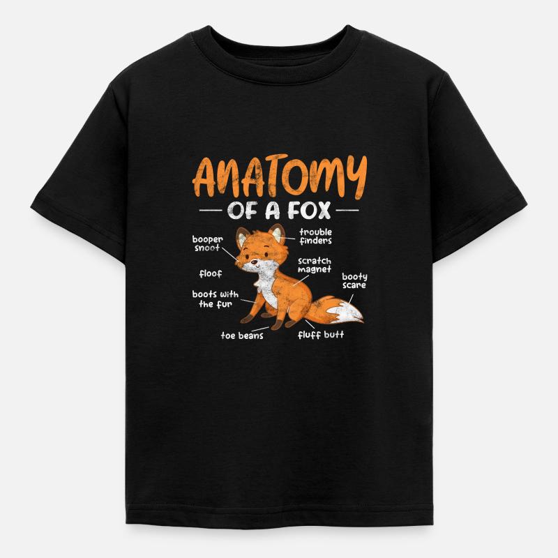 Fuchs - Kinder T-Shirt - Schwarz