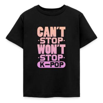 K-Pop - Kinder T-Shirt - Schwarz - Vorne - AI Model Kid Female (0cm)