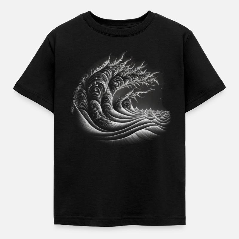 Fibonacci Sequence Wave - Kids' T-Shirt - black
