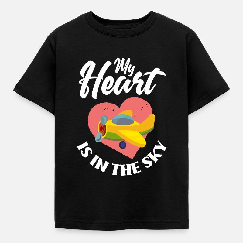 Flugzeug Luftfahrt Pilot Lustiges Piloten Geschenk - Kinder T-Shirt - Schwarz