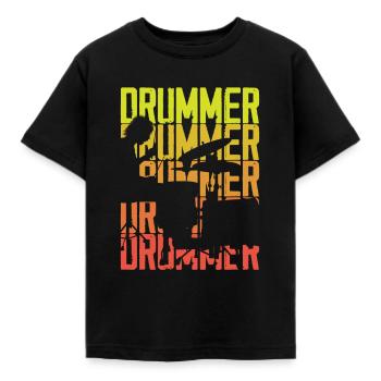 Schlagzeug Schlagzeuger Geschenk - Kinder T-Shirt - Schwarz - Vorne - AI Model Kid Female (0cm)