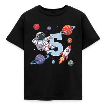 5. Geburtstag Jungen 5 Jahre Astronaut Geburtstag - Kinder T-Shirt - Schwarz - Vorne - AI Model Kid Female (0cm)