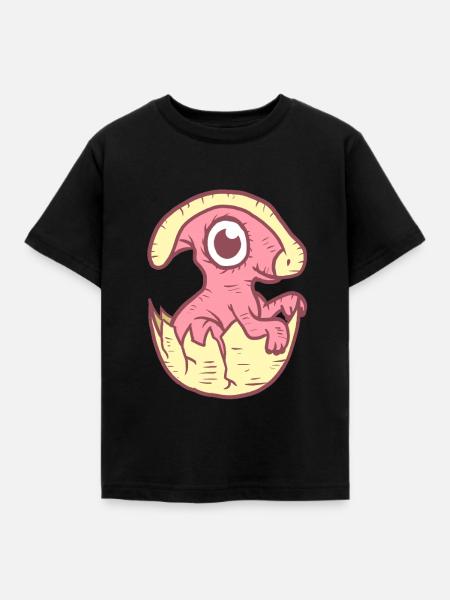 Süßer Baby Dino - Kinder T-Shirt - Schwarz
