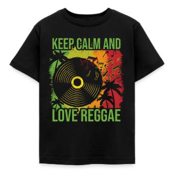 Reggae - Kinder T-Shirt - Schwarz - Vorne - AI Model Kid Female (0cm)