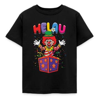 Karneval Helau Bunte Clown - Kinder T-Shirt - Schwarz - Vorne - AI Model Kid Female (0cm)