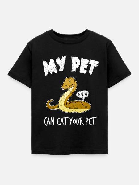 Schlange Python Haustier Lustig Geschenk - Kinder T-Shirt - Schwarz