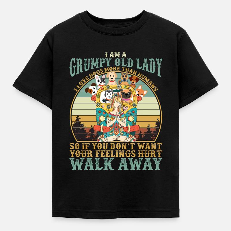 Grumpy Old Lady Vintage Retro - Kids' T-Shirt - black