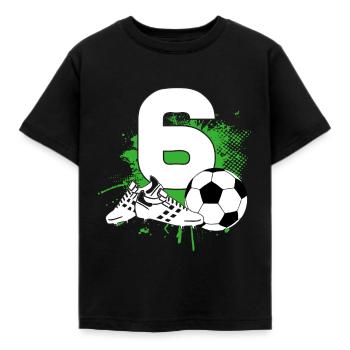 6. Geburtstag 6 Jahre Fußball Fußballspieler - Kinder T-Shirt - Schwarz - Vorne - AI Model Kid Female (0cm)