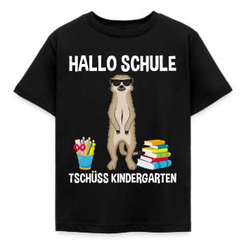 Einschulung Schulbeginn 1. Klasse Erdmännchen - Kinder T-Shirt - Schwarz - Vorne - AI Model Kid Female (0cm)