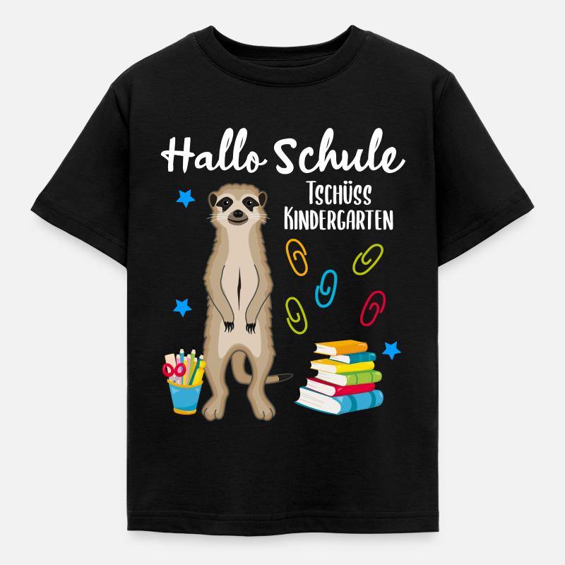 Einschulung Schulbeginn 1. Klasse Erdmännchen - Kinder T-Shirt - Schwarz