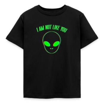 Alien Außerirdisch Spruch Weltall UFO Geschenk - Kinder T-Shirt - Schwarz - Vorne - AI Model Kid Female (0cm)