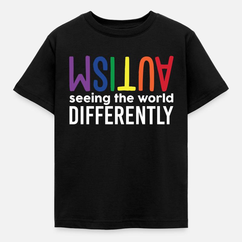 Autism Seeing The World Differently - Kinder T-Shirt - Schwarz