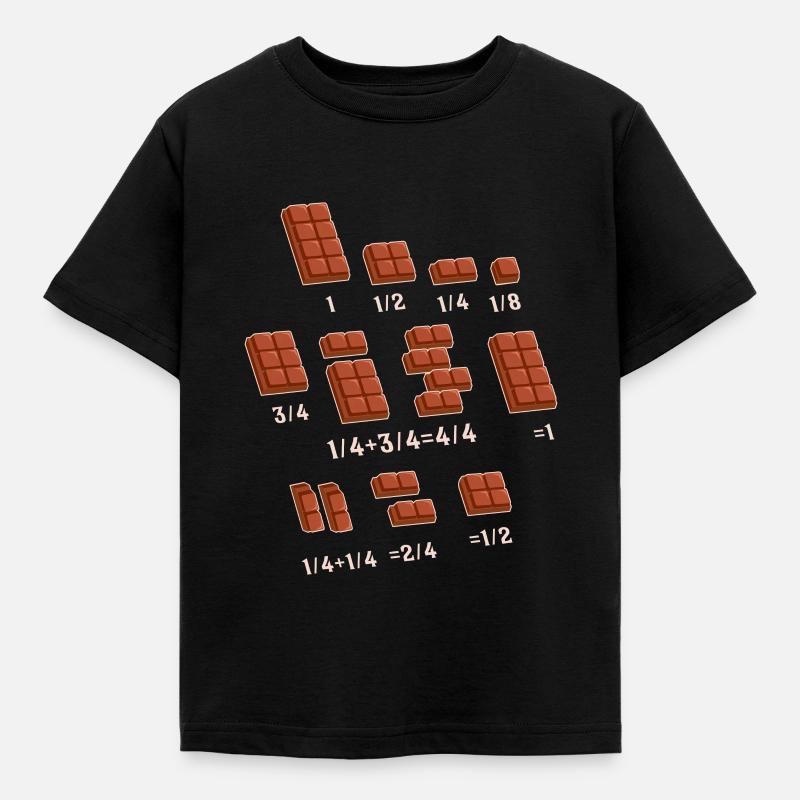 Chocolate Quick Maths Fractions Math Lehrer - - Kinder T-Shirt - Schwarz