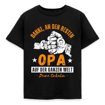 Opa und Enkelin - Kinder T-Shirt - Schwarz - Vorne - AI Model Kid Female (0cm)