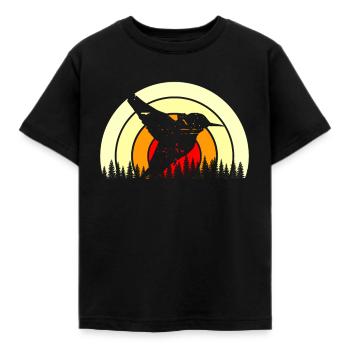 Tee-shirt amoureux colibris t-shirt colibri rétro - T-shirt Enfant - noir - Devant - AI Model Kid Female (0cm)