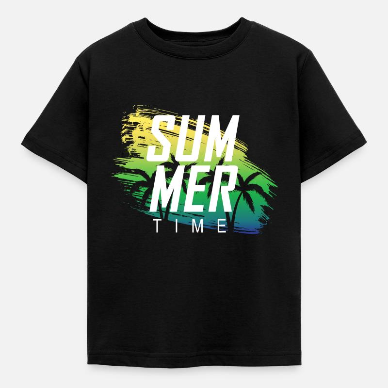 SUMMER TIME - Kinder T-Shirt - Schwarz