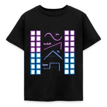 Forme d'onde analogique analogique nerd synthétiseur - T-shirt Enfant - noir - Devant - AI Model Kid Female (0cm)