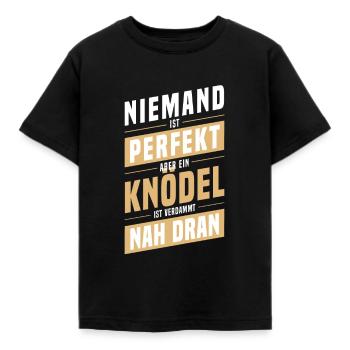 Knödel Klöße Semmelknödel Deutschland - Perfekt - Kinder T-Shirt - Schwarz - Vorne - AI Model Kid Female (0cm)