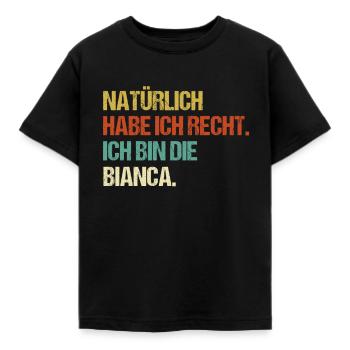 BIANCA Geschenk Spruch Lustig Vorname Name - Kinder T-Shirt - Schwarz - Vorne - AI Model Kid Female (0cm)