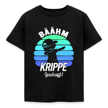 Kinderkrippe Geschafft Krippe Geschafft - Kinder T-Shirt - Schwarz - Vorne - AI Model Kid Female (0cm)