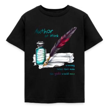 Author at Work - Kids' T-Shirt - black - Front - AI Model Kid Female (0cm)