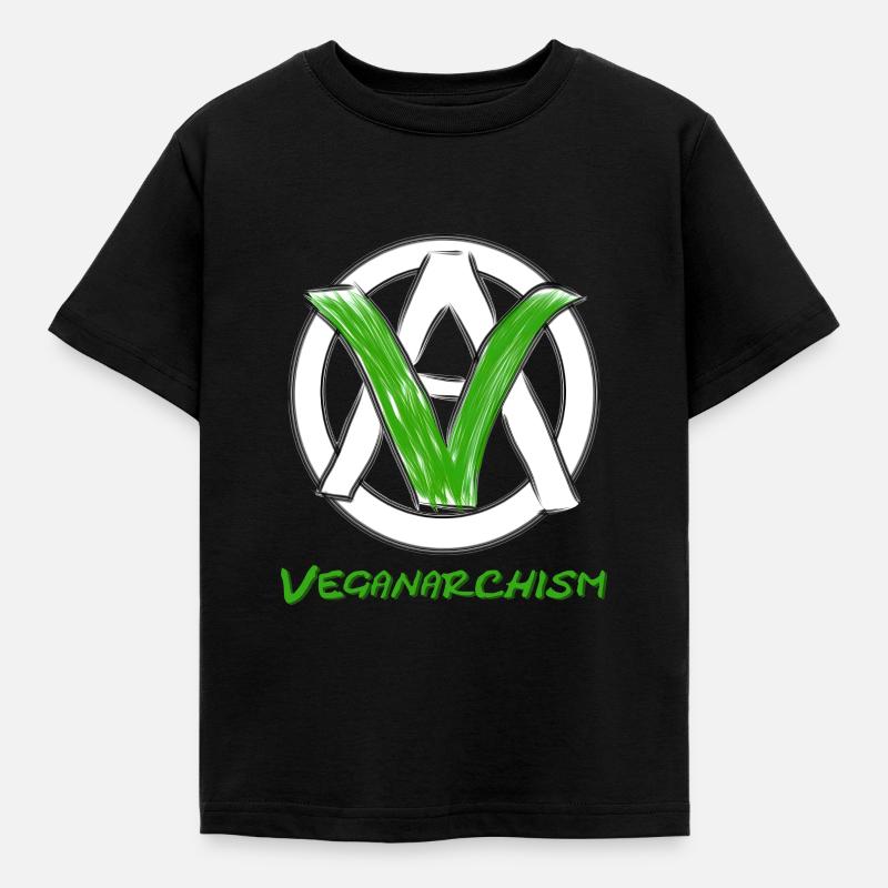 Veganarchism - Kinder T-Shirt - Schwarz