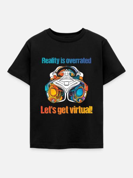 Lets get virtual - Kinder T-Shirt - Schwarz