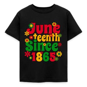 Juneteenth Commemorative1865 Peace Love - Kinder T-Shirt - Schwarz - Vorne - AI Model Kid Female (0cm)