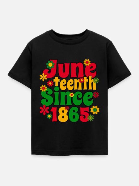 Juneteenth Commemorative1865 Peace Love - Kinder T-Shirt - Schwarz