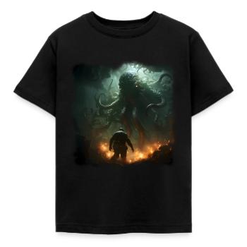 Cosmic Horror - Kids' T-Shirt - black - Front - AI Model Kid Female (0cm)