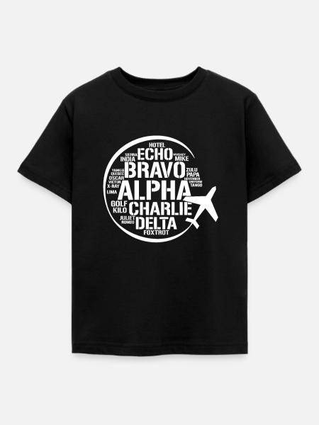 Flugzeug fliegen Pilot - Kinder T-Shirt - Schwarz
