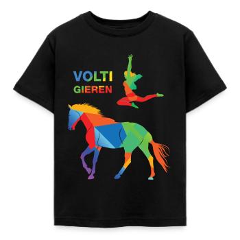Voltigieren - Kinder T-Shirt - Schwarz - Vorne - AI Model Kid Female (0cm)