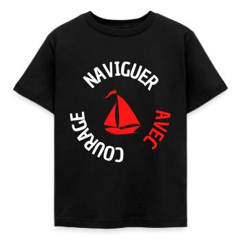 naviguer avec courage - T-shirt Enfant - noir - Devant - AI Model Kid Female (0cm)