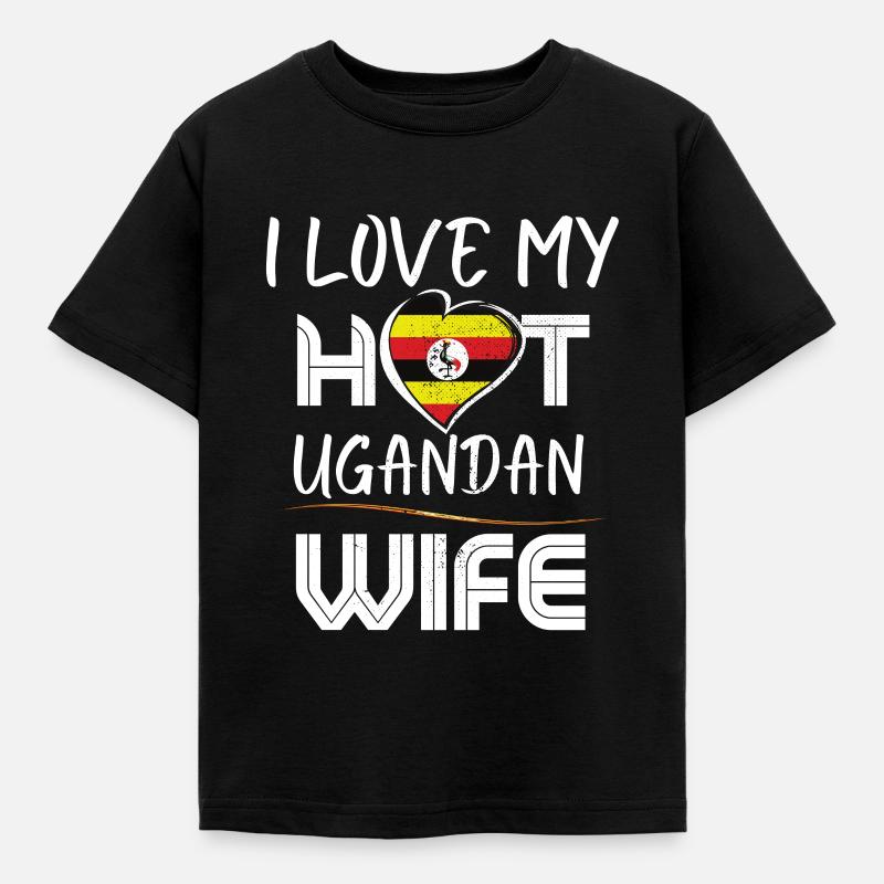 C’est drôle que j’aime mon mari ougandais chaud - T-shirt Enfant - noir