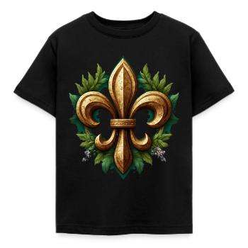 Pfadfinder Scouts Fleur-de-Lis Emblem Design - Kids' T-Shirt - black - Front - AI Model Kid Female (0cm)
