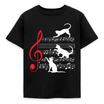 Chat Musique musique - T-shirt Enfant - noir - Devant - AI Model Kid Female (0cm)