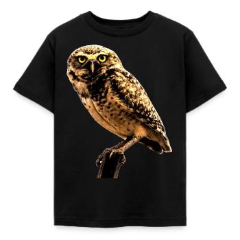 le hibou la chouette - T-shirt Enfant - noir - Devant - AI Model Kid Female (0cm)