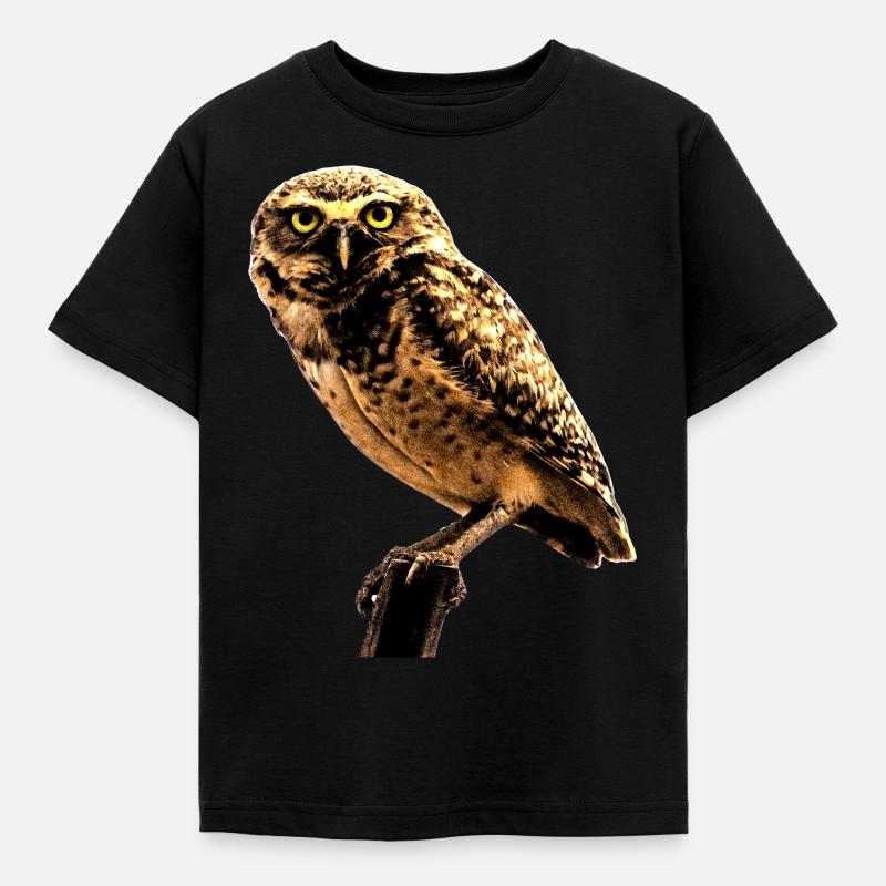 Die Eule die Eule - Kinder T-Shirt - Schwarz